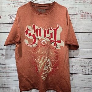 Ghost Band T Shirt Adult XL Orange Graphic Tee Papa Emeritus Skull Eye